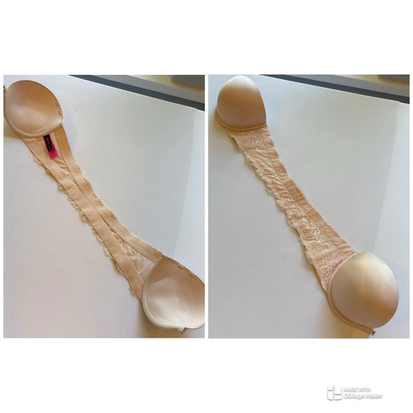 La Senza Beyond Sexy Pink Front Close Lace Strapless Bra Size 38B - Picture 8 of 10